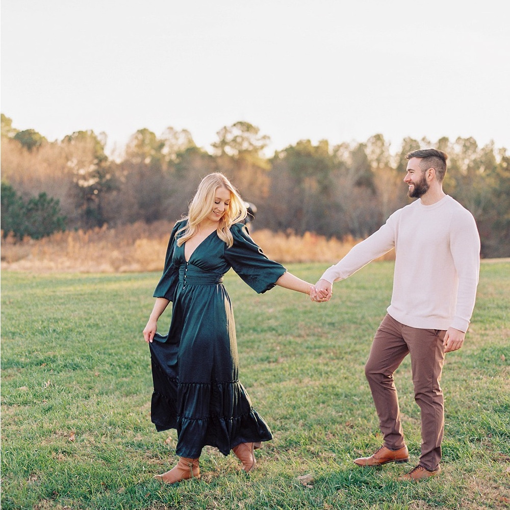 Elegant Green Maxi Dress with Sleeves from Altar’d State